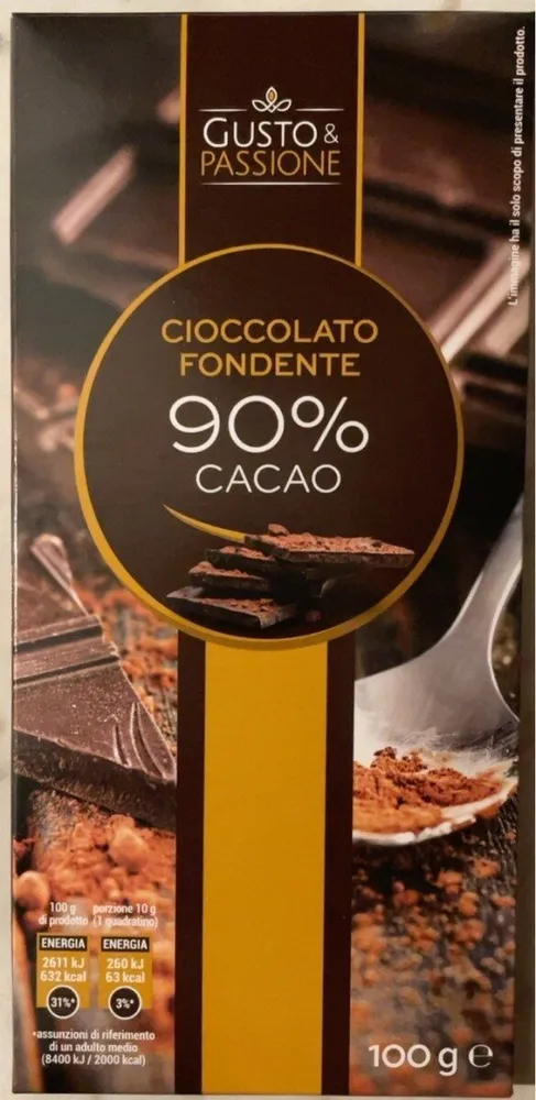 Cioccolato fondente 90% cacao