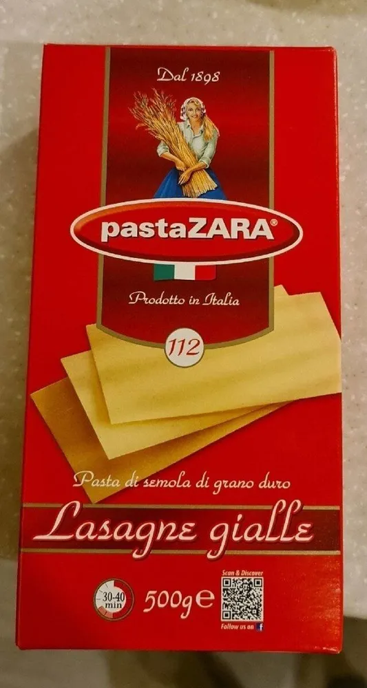 Pasta Zara Lasagne Gialle
