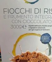 Fiocchi di riso e frumento integrale con cioccolato