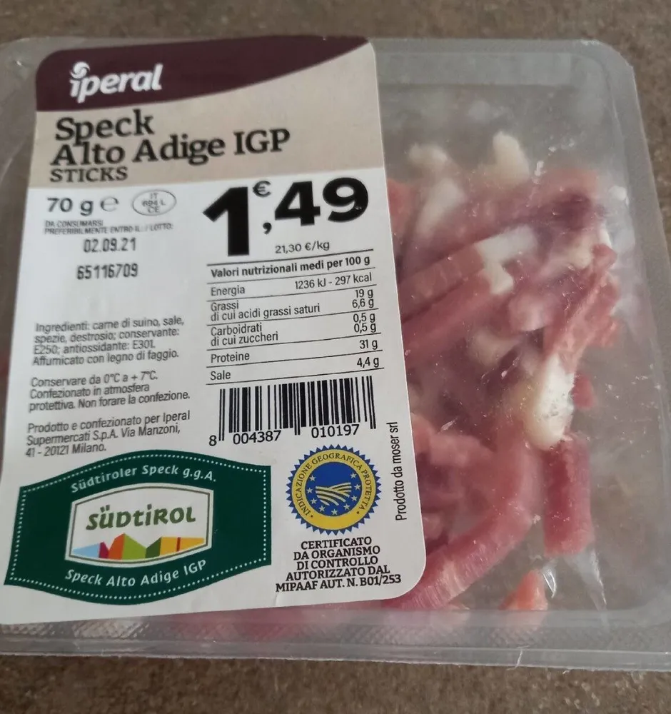 Speck alto Adige igp