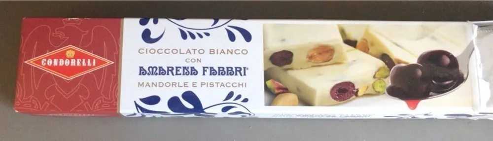 Cioccolato bianco con amarena fabbri