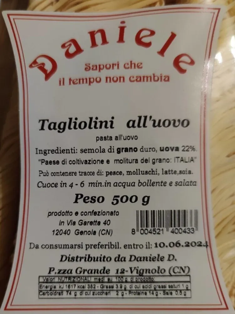 Tagliolini all'uovo