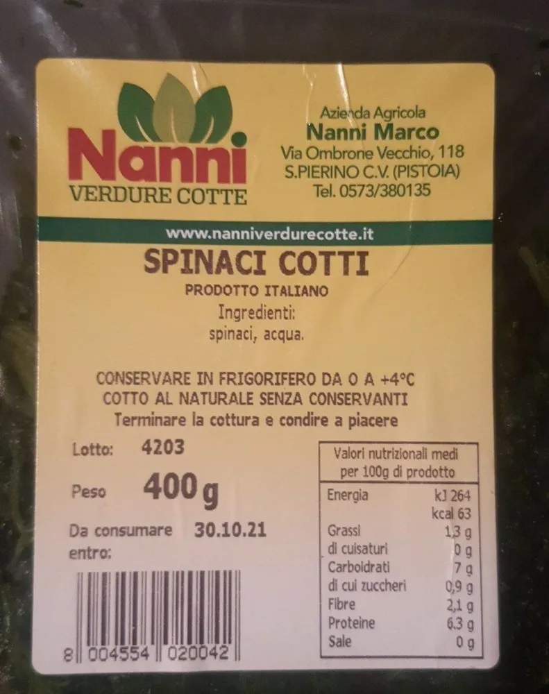 Spinaci cotti