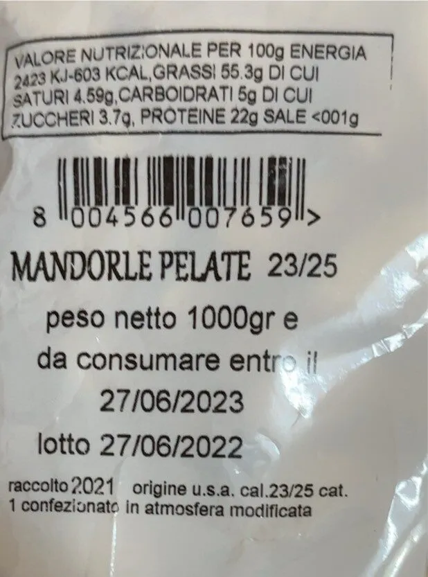 mandorle pelate