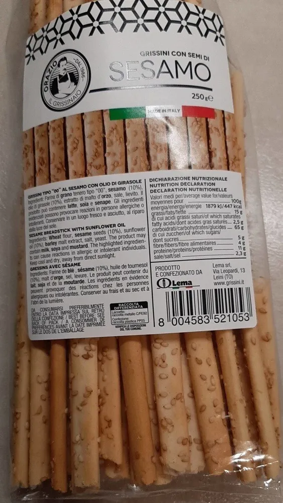Grissini con semi di sesamo