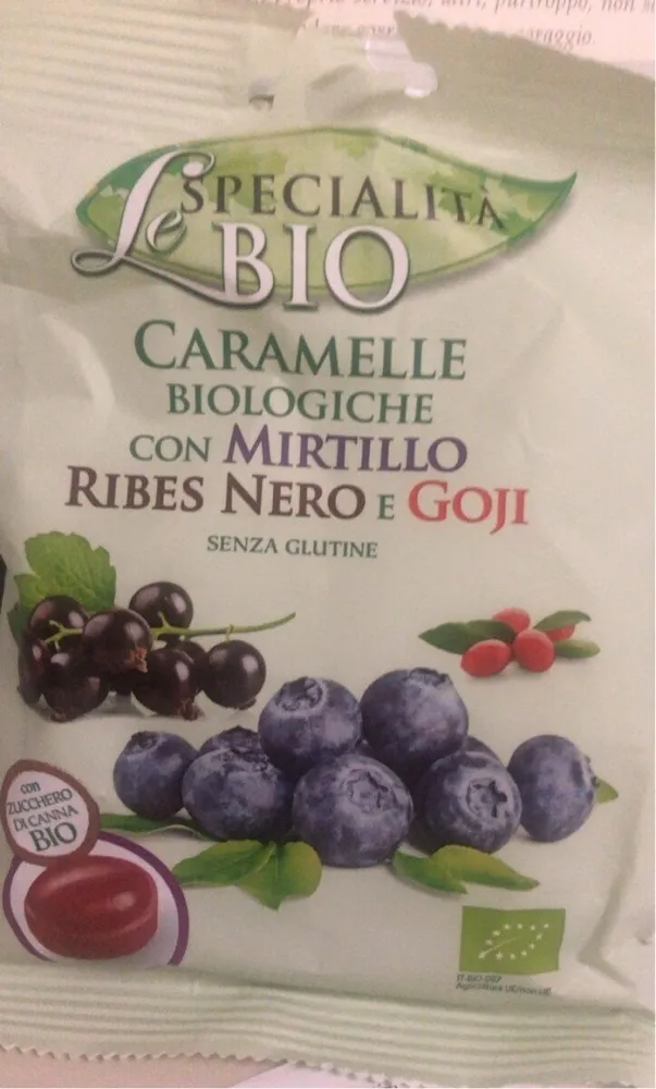 Caramelle con mirtillo, ribes nero e goji