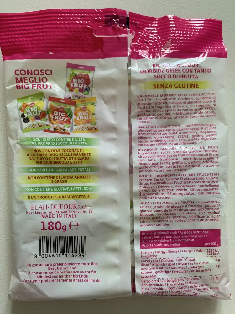Dufour Caram. big Frut Bosco GR. 180