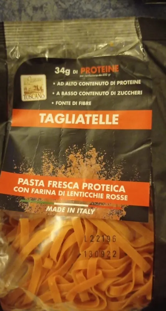 Tagliatelle con farina di lenticchia rossa