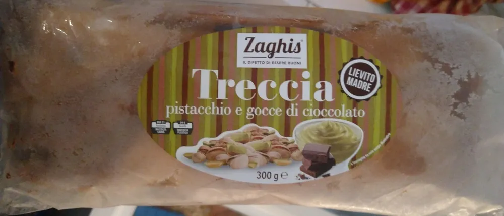 Treccia pistacchio e gocce di cioccolato