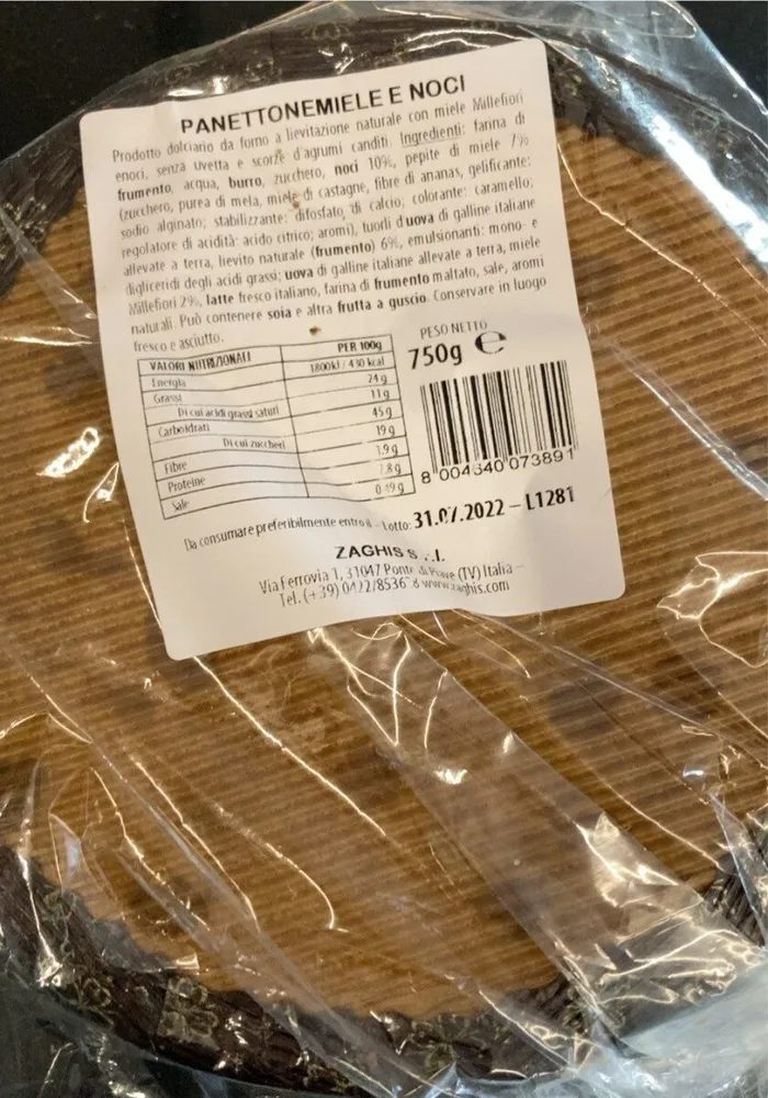 Panettone miele e noci
