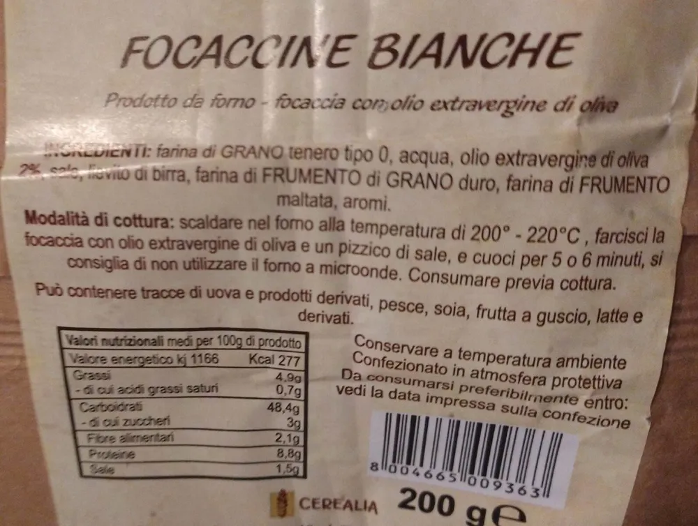 Focaccine bianche