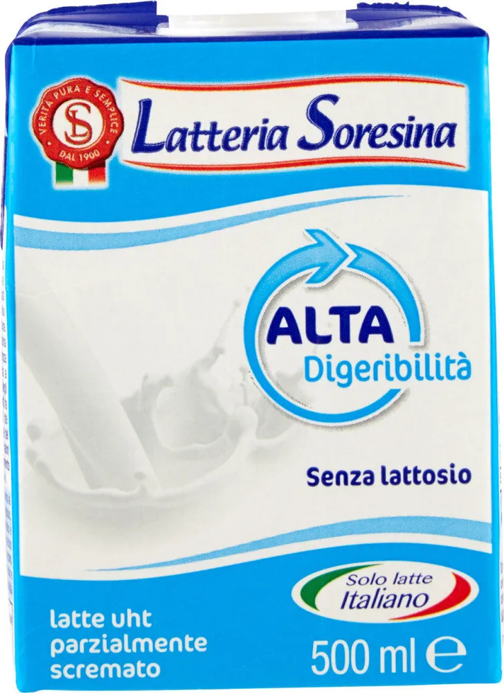 Alta digeribilità latte uht parzialmente scremato