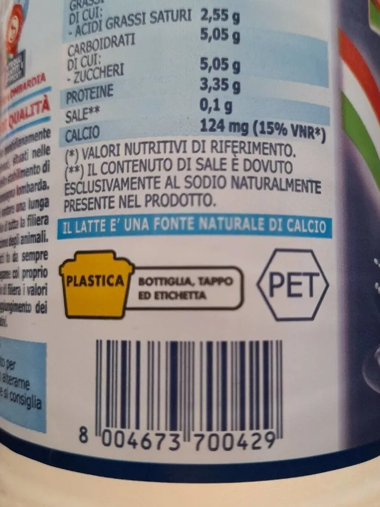 Latte fresco intero