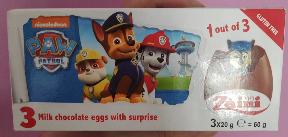 Milk chocolate eggs with surprise