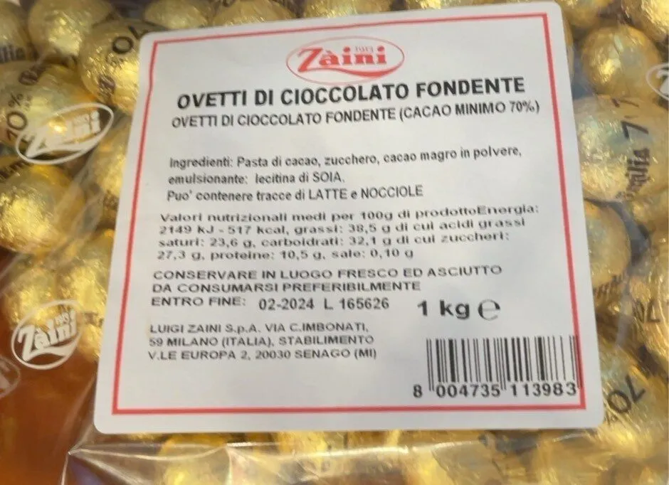 Ovetti di cioccolato fondente