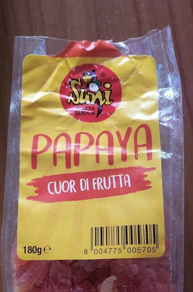 Papaia disidratata a cubetti