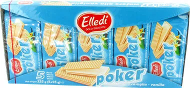 Elledi Poker Wafer With Vanilla Cream 5 X 45 (225G)