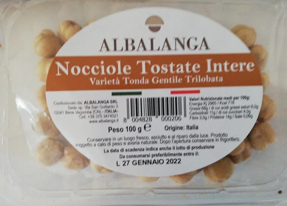 Nocciole tostate vaschetta