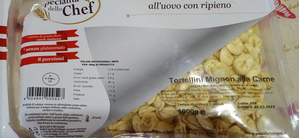 Tortellini mignon alla carne