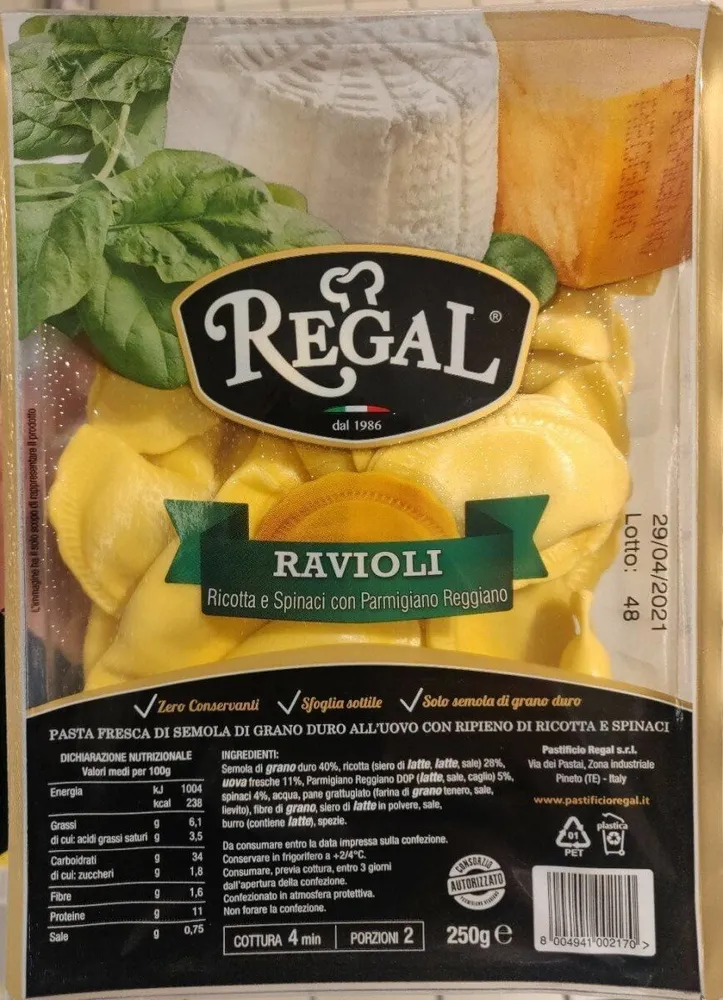 Regal ravioli ricotta e spinaci