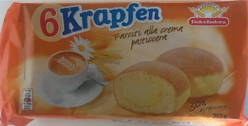 6 Krapfen farciti alla crema pasticcera