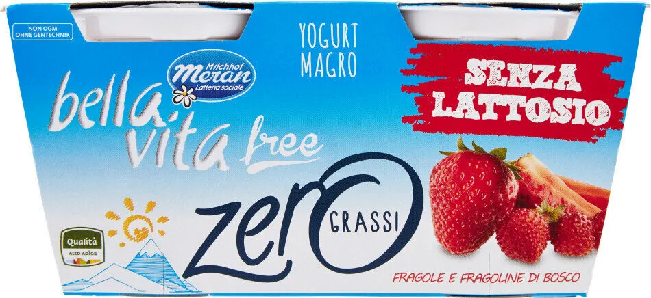 Yogurt magro senza lattosio  fragola
