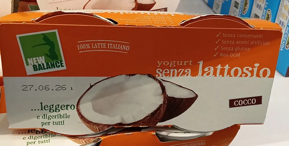 Yogurt senza lattosio cocco