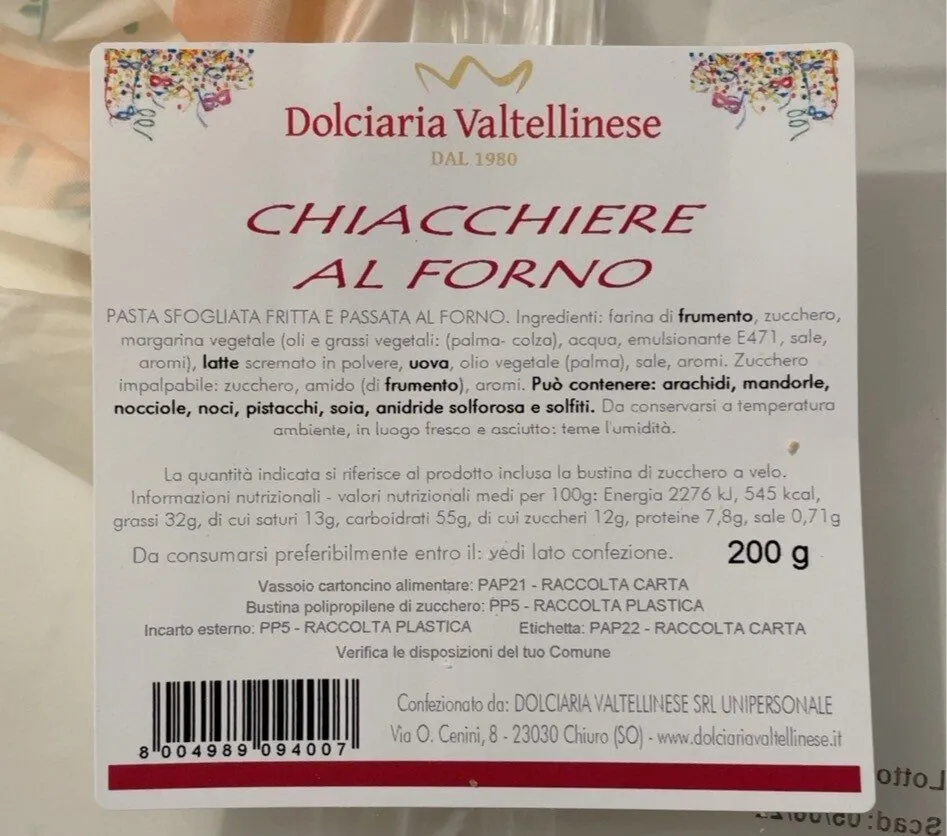 Chiacchiere al forno