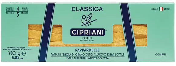Pasta italiana Pappardelle bianchi extra fino al huevo