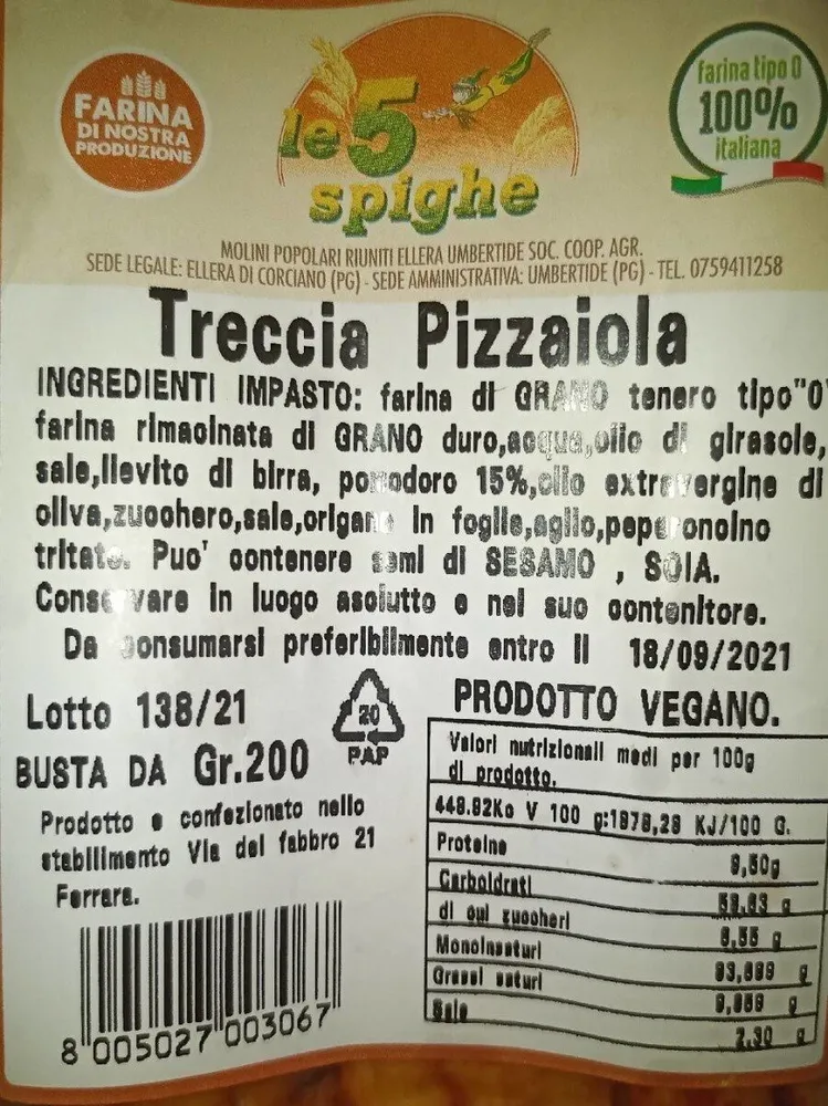 Treccia Pizzaiola