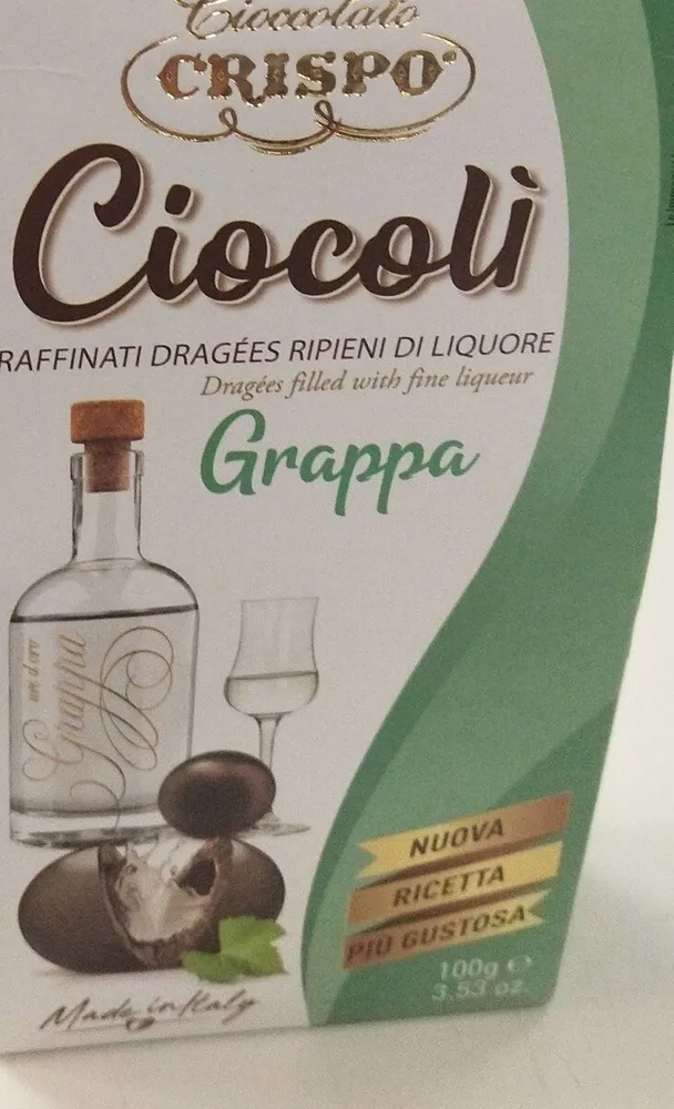 [Ciocoli] Dark chocolate pralines filled with grappa
