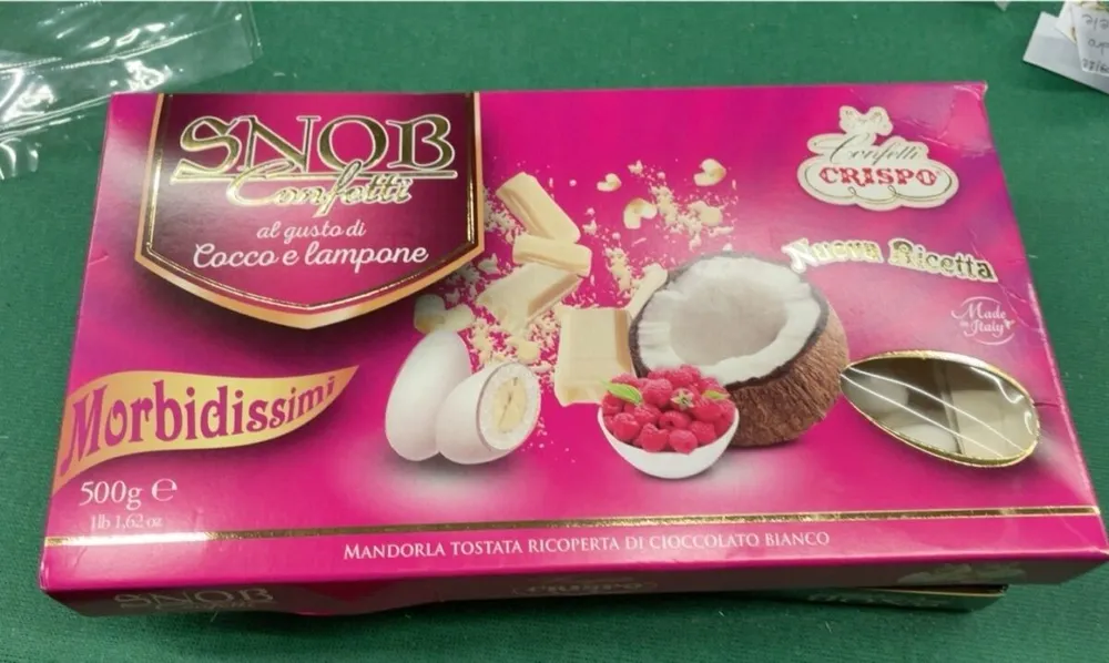 confetti al gusto di cocco e lampone