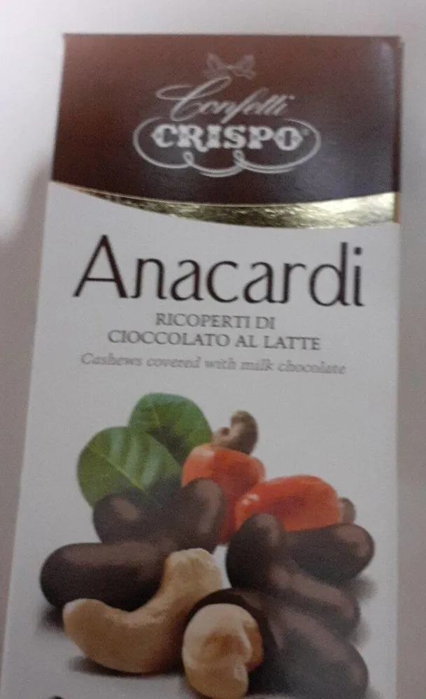 Anacardi ricoperti di cioccolato al latte