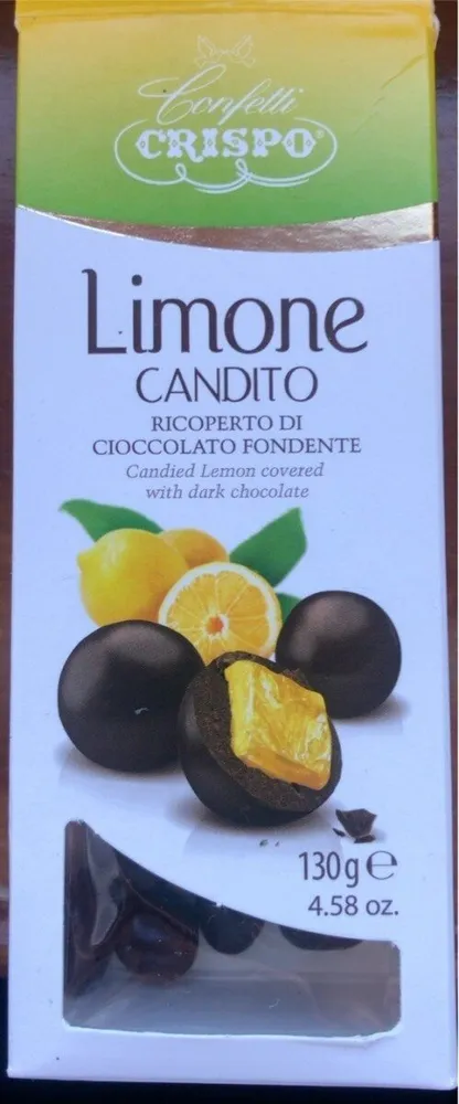 Limone candito ricoperto di cioccolato fondente