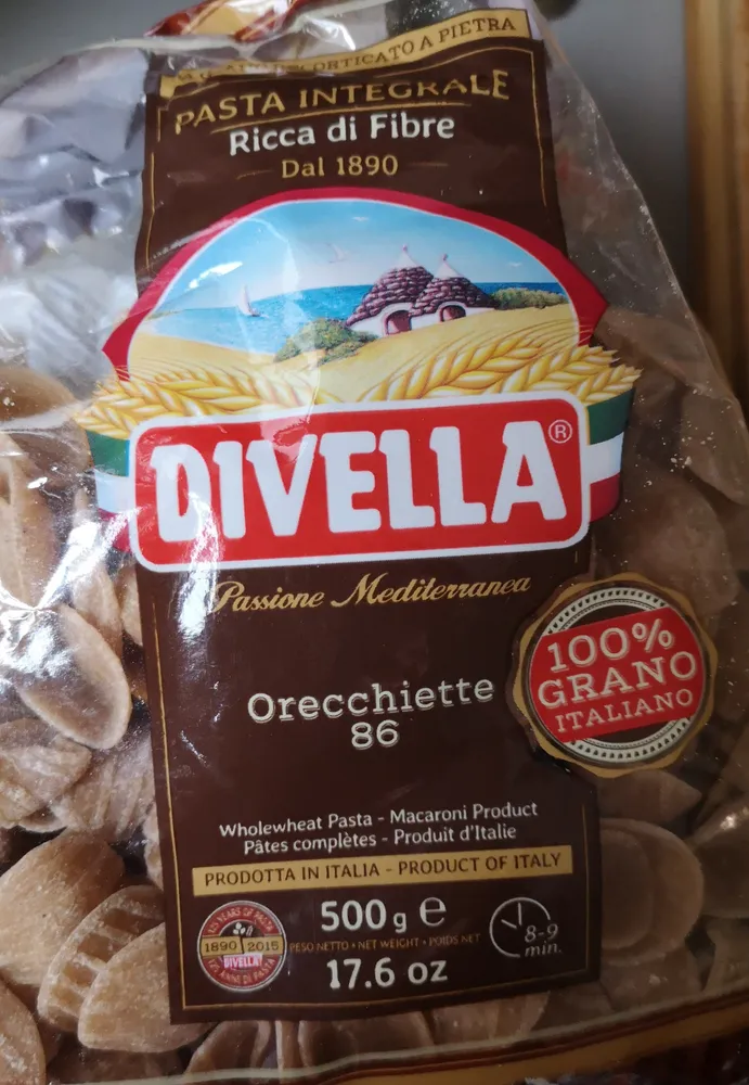 Pasta integrale, orecchiette 86