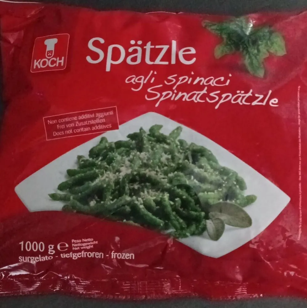 Spätzle agli spinaci