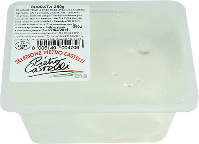 Burrata 1X250GR Barquette De 250GR