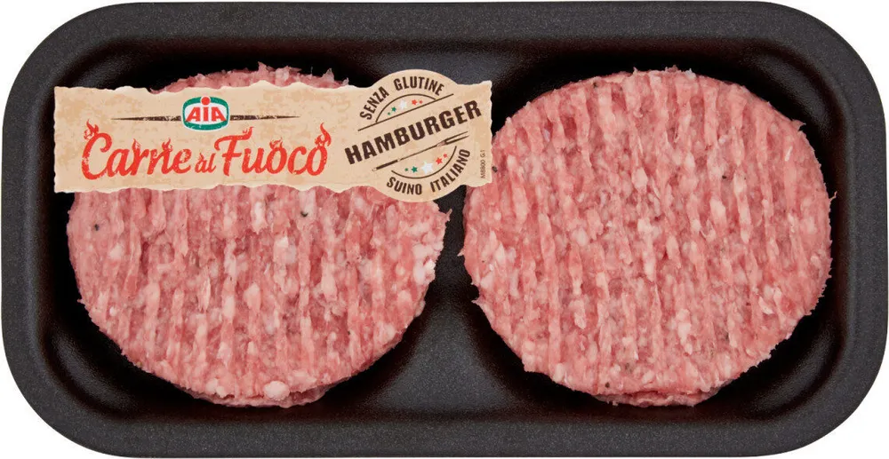 Carne al fuoco hamburge dIGPuro suino