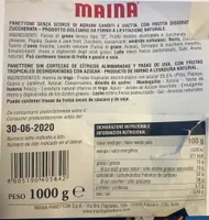 Panettone senza scorze di agrumi canditi e uvetta, con frutta disidratata zuccherata