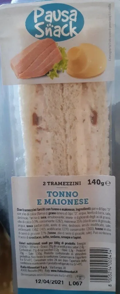 Tramezzini tonno e maioness