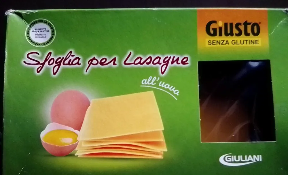 Sfoglia per lasagne all'uova