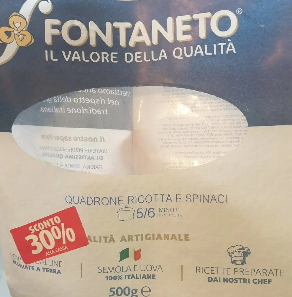 Quadrone ricotta e spinaci