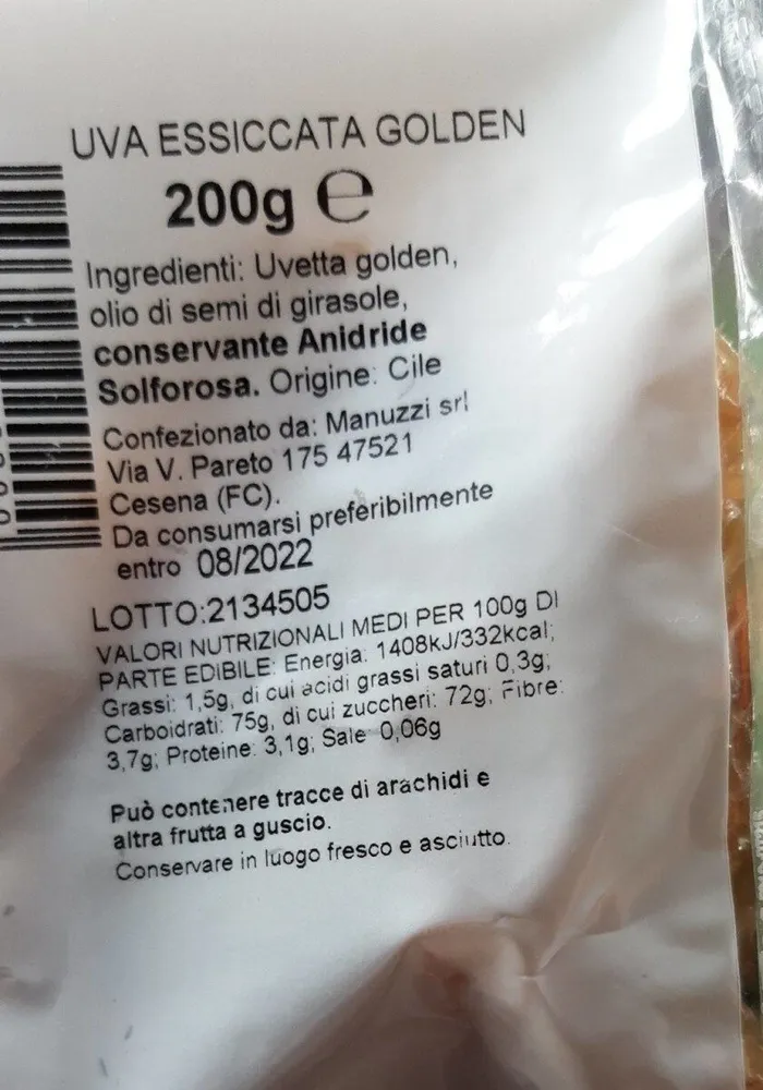 Uva essiccata golden