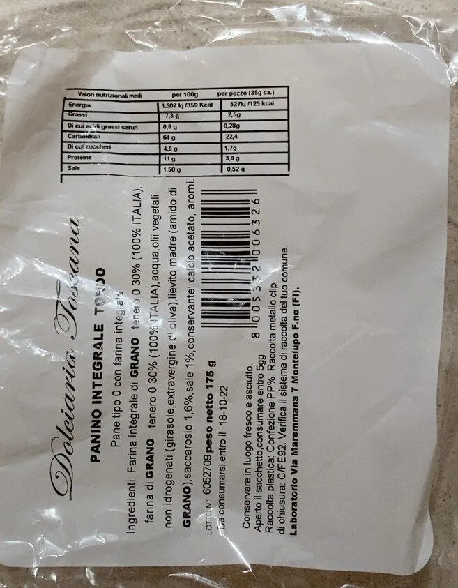 Panino integrale tondo