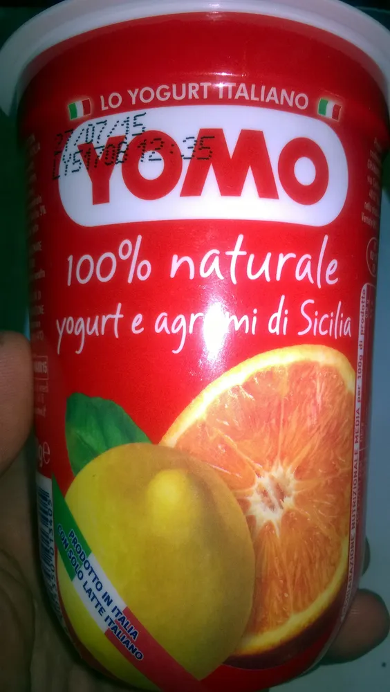 yomo yogurt e agrumi di Sicilia