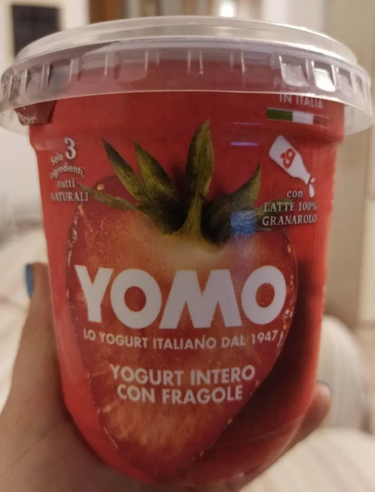 Yogurt intero con fragole