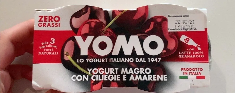 yougurt con ciliegie e amarene