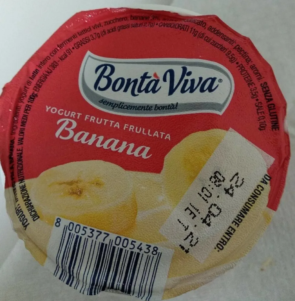 Yogurt frutta frullata banana