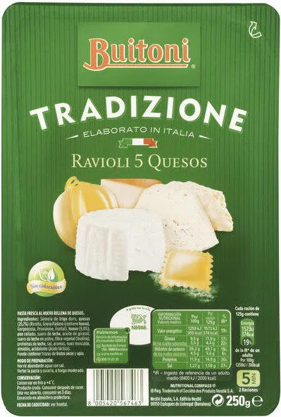 Ravioli 5 Formatges Buitoni Tradiciò