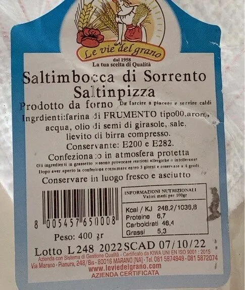 Saltimbocca di sorrento saltipizza